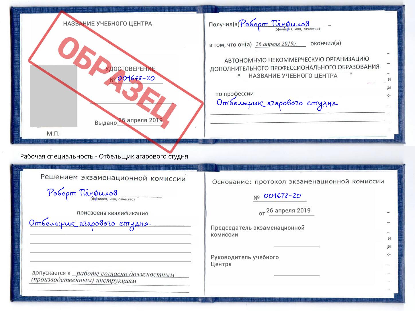 Отбельщик агарового студня Кольчугино